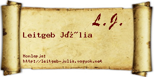 Leitgeb Júlia névjegykártya
